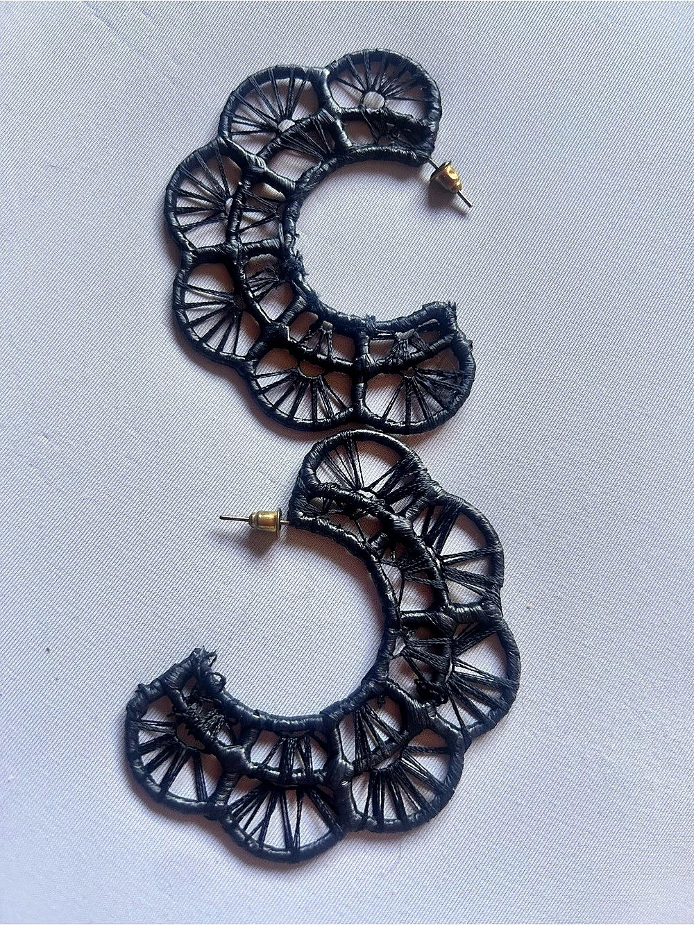 Black Statement Hoop Earrings Like New